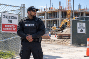 Security guard at a Chicago construction site